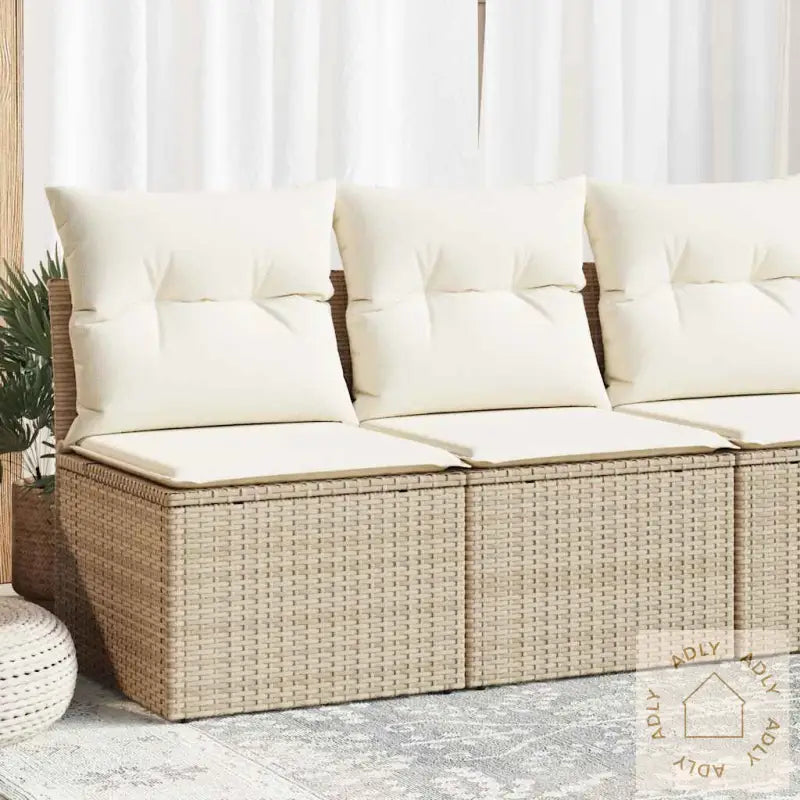 Hagesofaer Med Puter 2 Deler Beige Polyrotting Akasie