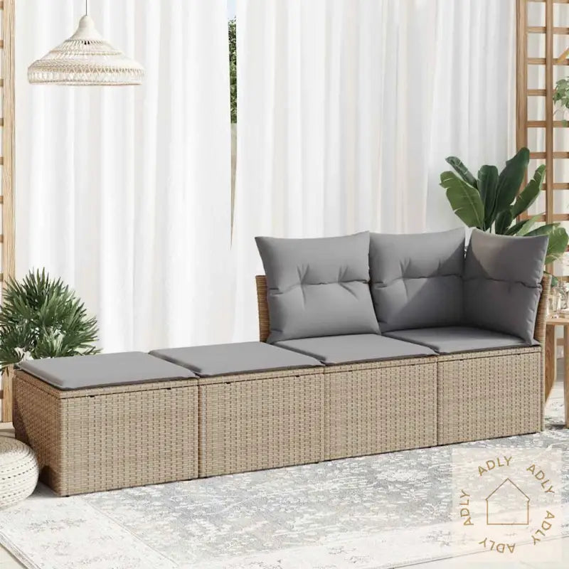 Hagesofaer Med Puter 2 Deler Beige Polyrotting Akasie