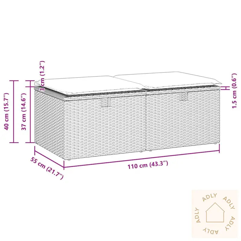 Hagesofaer Med Puter 2 Deler Svart Polyrotting Akasie