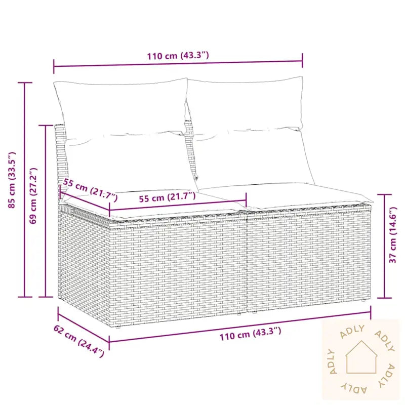 Hagesofaer Med Puter 2 Deler Beige Polyrotting Akasie