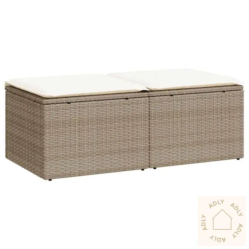 Hagesofaer Med Puter 2 Deler Beige Polyrotting Akasie