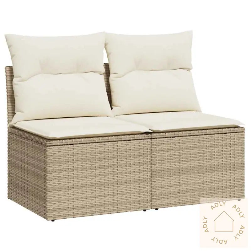 Hagesofaer Med Puter 2 Deler Beige Polyrotting Akasie
