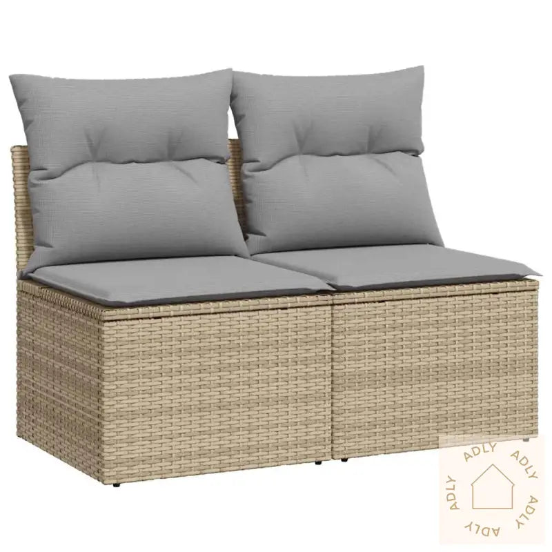 Hagesofaer Med Puter 2 Deler Beige Polyrotting Akasie