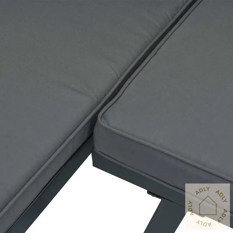 Hagesofasett Med Puter 3 Deler Svart Aluminium