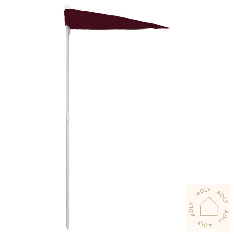 Halvrund Parasoll Med Stang 180X90 Cm Vinrød