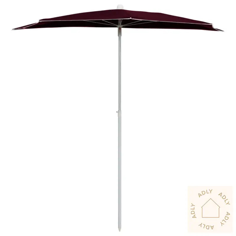 Halvrund Parasoll Med Stang 180X90 Cm Vinrød