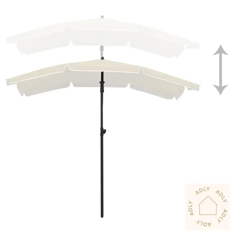 Hageparasoll Med Stang 200X130 Cm Sand