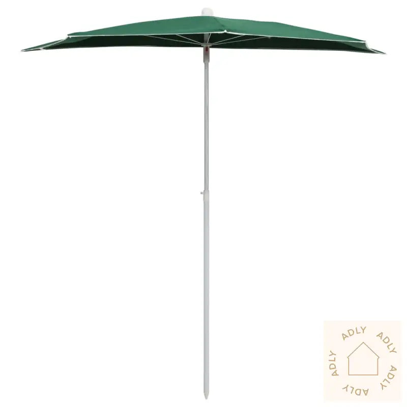 Halvrund Parasoll Med Stang 180X90 Cm Grønn