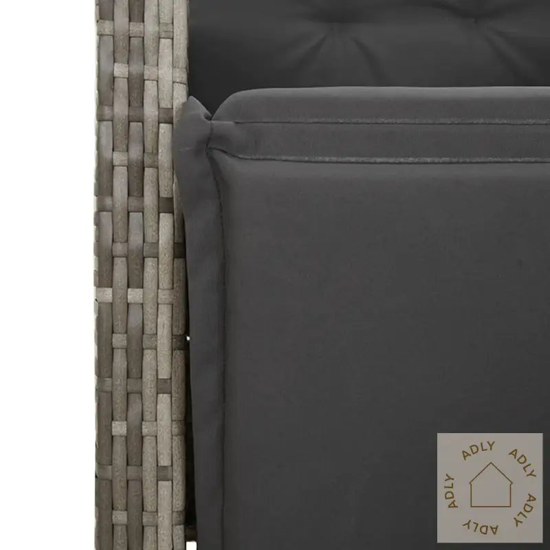 Hagespisegruppe Med Puter 7 Deler Grå Polyrotting