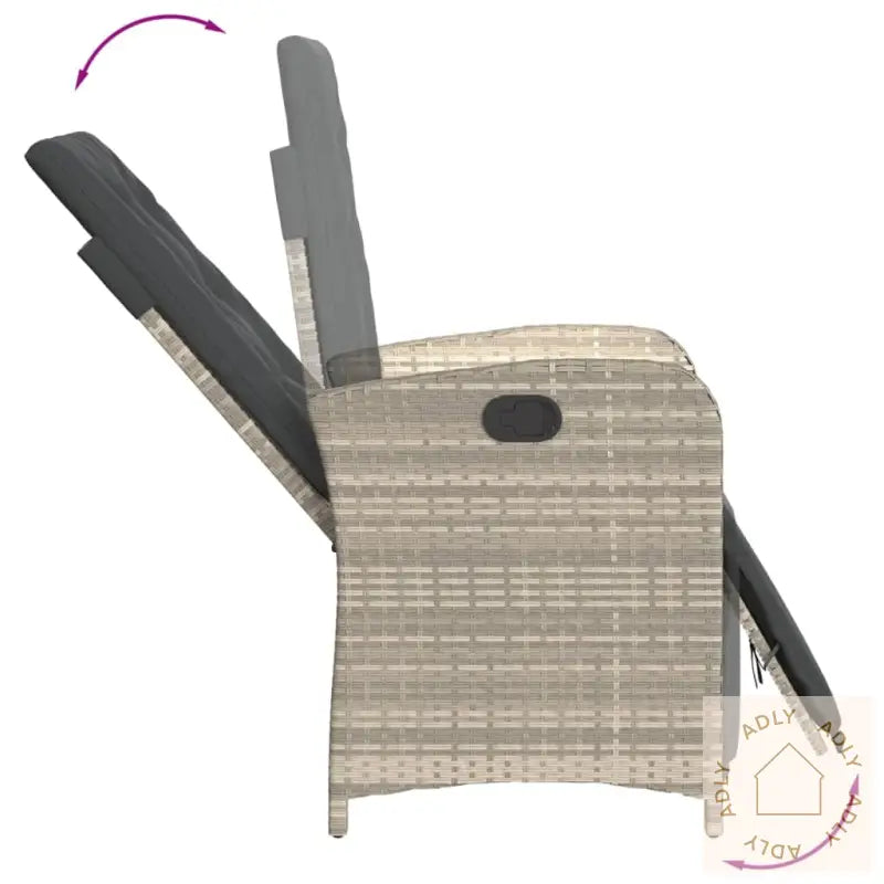 Hagespisegruppe Med Puter 5 Deler Lysegrå Polyrotting