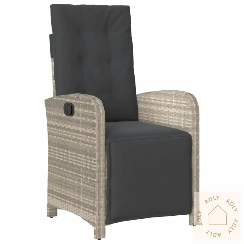 Hagespisegruppe Med Puter 5 Deler Lysegrå Polyrotting