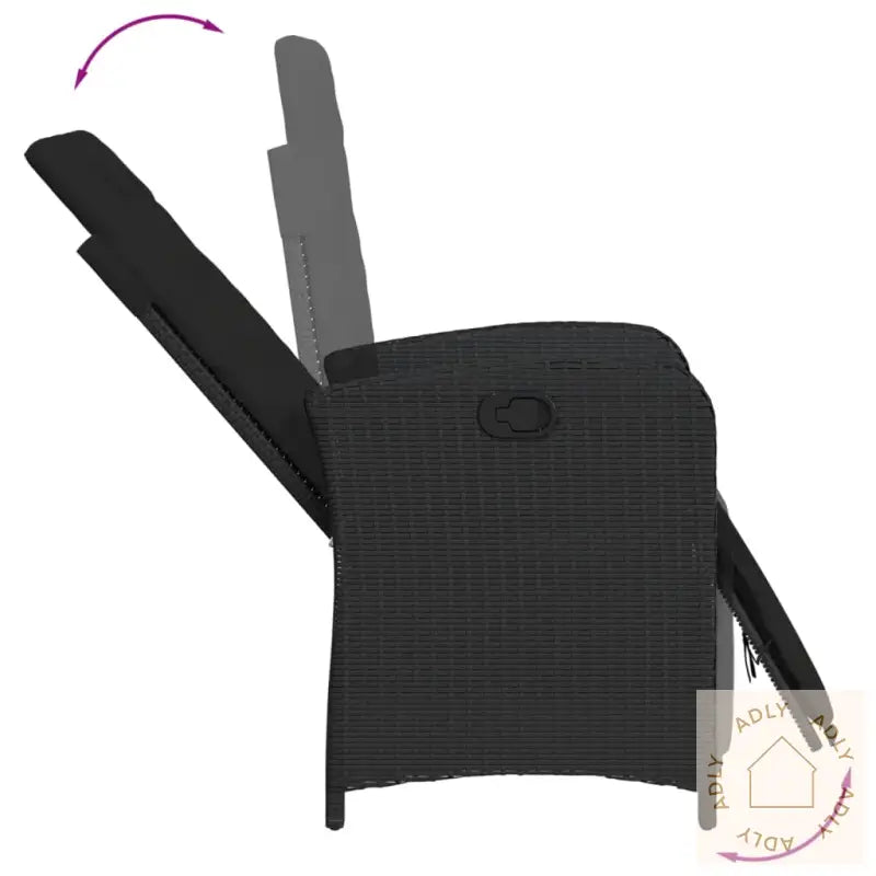 Hagespisegruppe Med Puter 7 Deler Polyrotting Svart