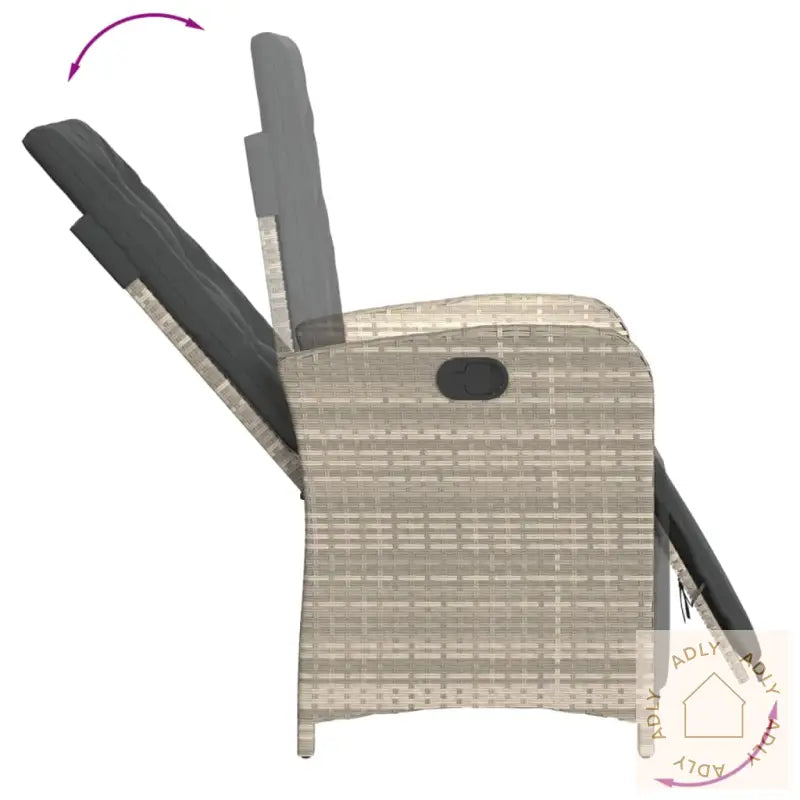 Hagespisegruppe Med Puter 7 Deler Lysegrå Polyrotting