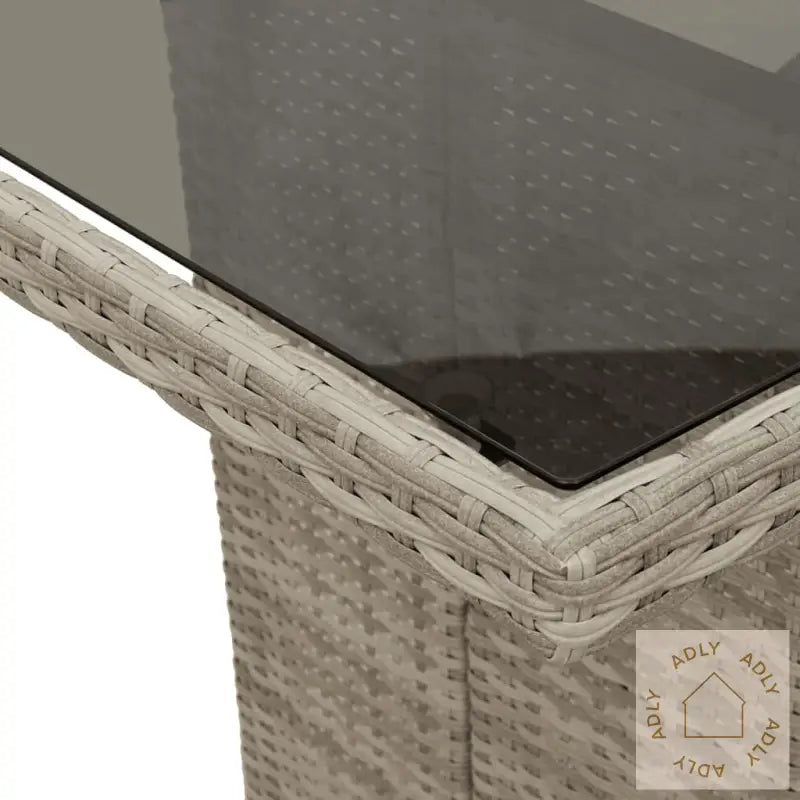 Hagespisegruppe Med Puter 7 Deler Lysegrå Polyrotting