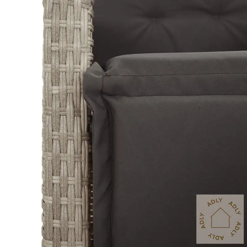 Hagespisegruppe Med Puter 7 Deler Lysegrå Polyrotting