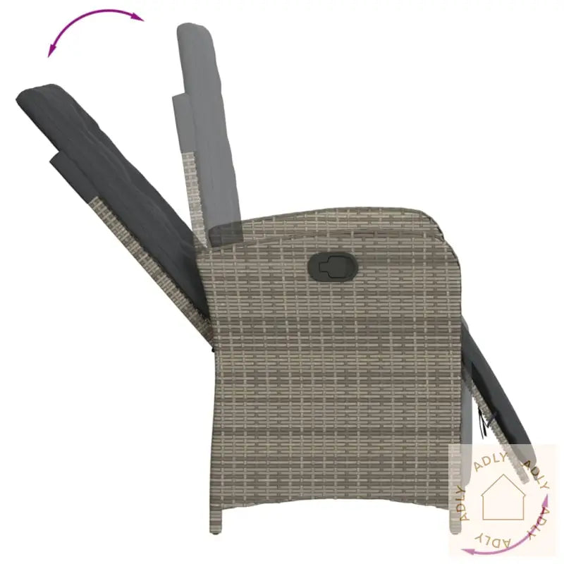 Hagespisegruppe Med Puter 5 Deler Grå Polyrotting