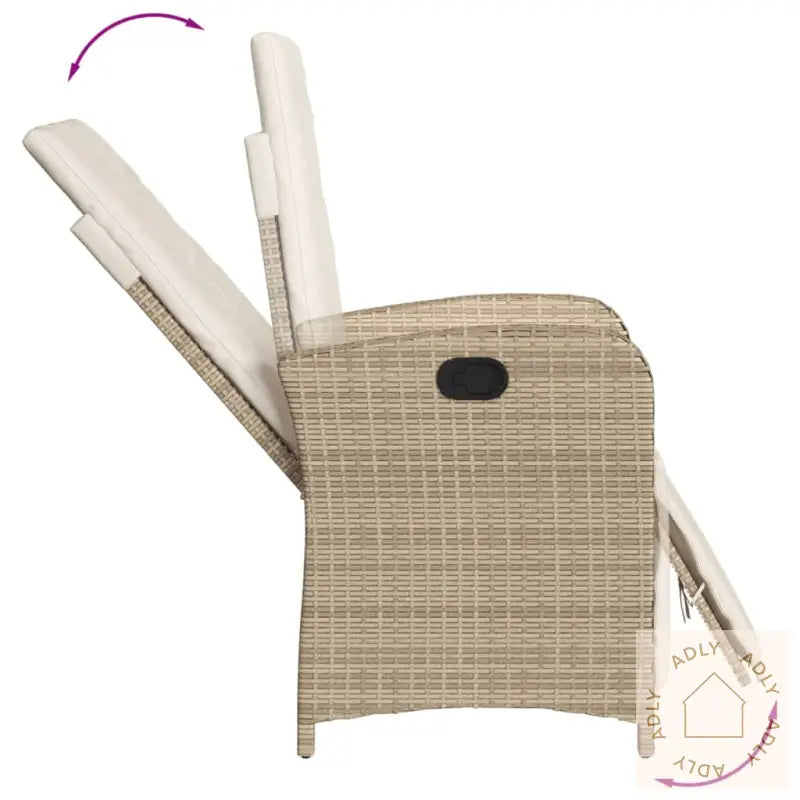 Hagespisegruppe Med Puter 9 Deler Polyrotting Beige