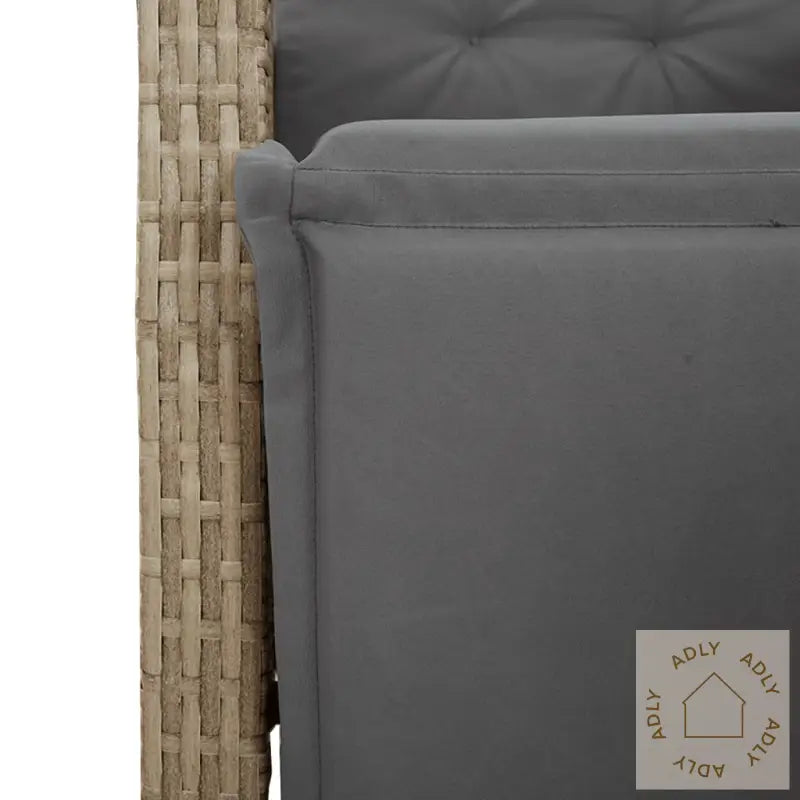 Hagespisegruppe Med Puter 7 Deler Polyrotting Beige