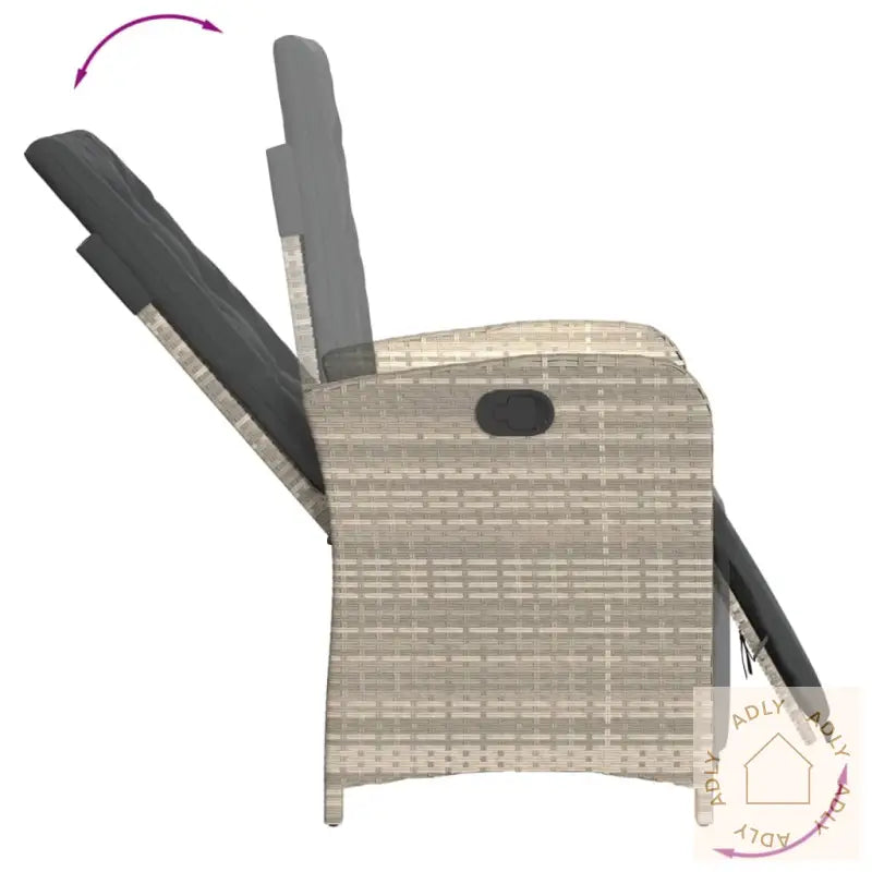 Hagespisegruppe Med Puter 5 Deler Lysegrå Polyrotting