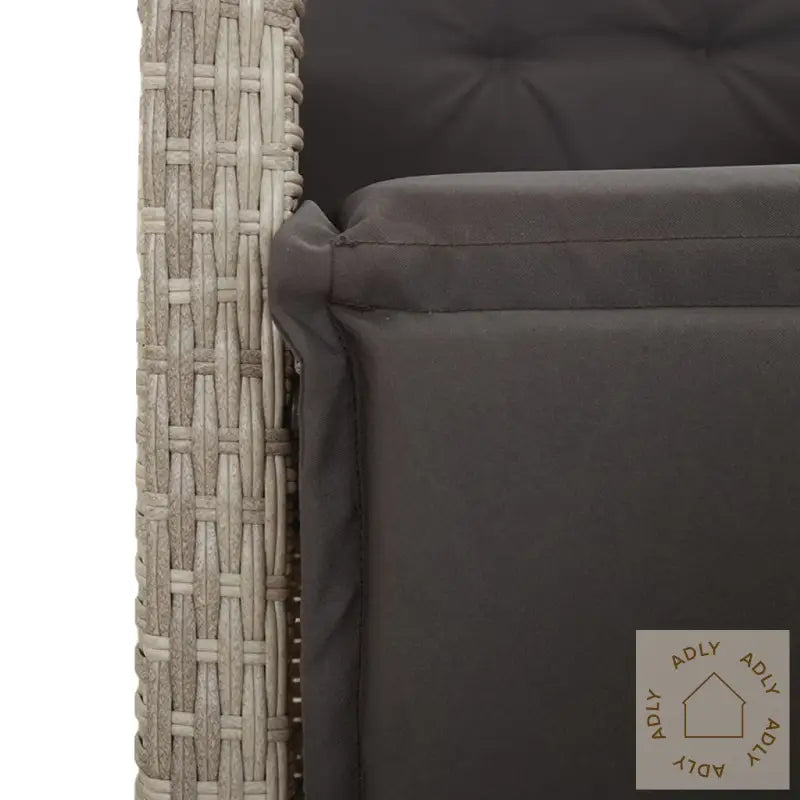 Hagespisegruppe Med Puter 5 Deler Lysegrå Polyrotting