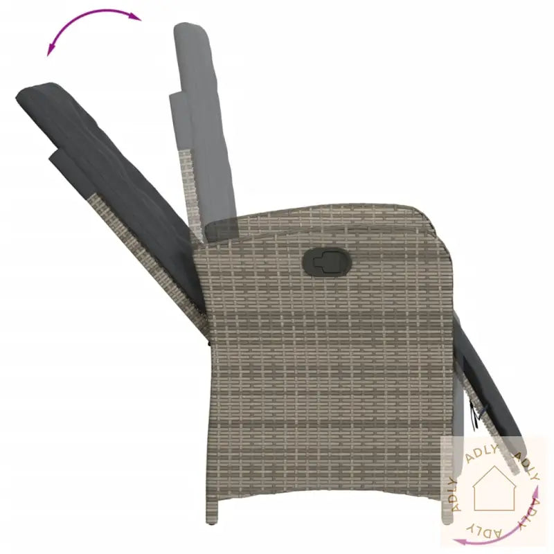 Hagespisegruppe Med Puter 5 Deler Grå Polyrotting