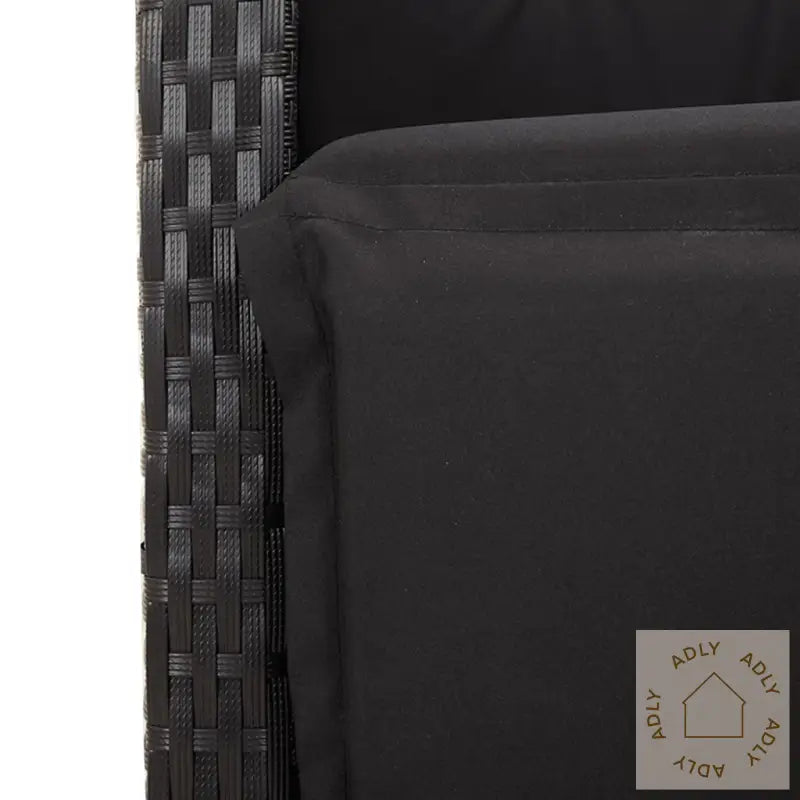 Hagespisegruppe Med Puter 5 Deler Svart Polyrotting