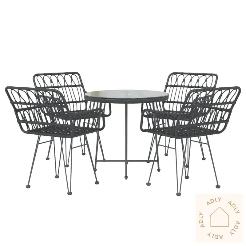 Hagespisegruppe 5 Deler Svart Polyrotting