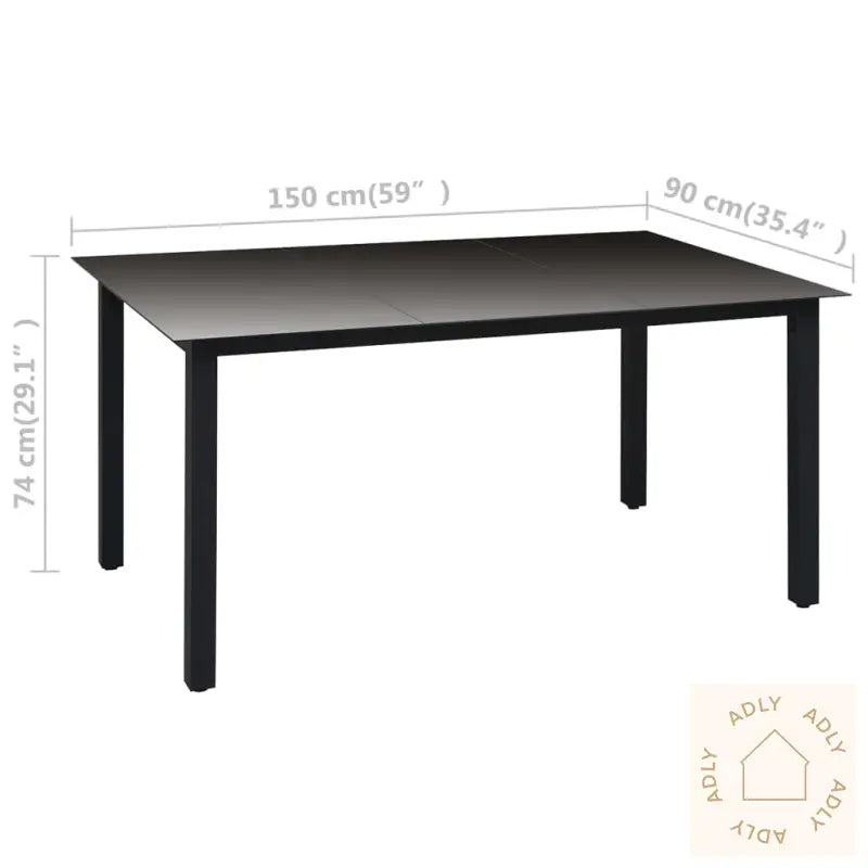 Utendørs Spisestue 7 Deler Svart Og Brun