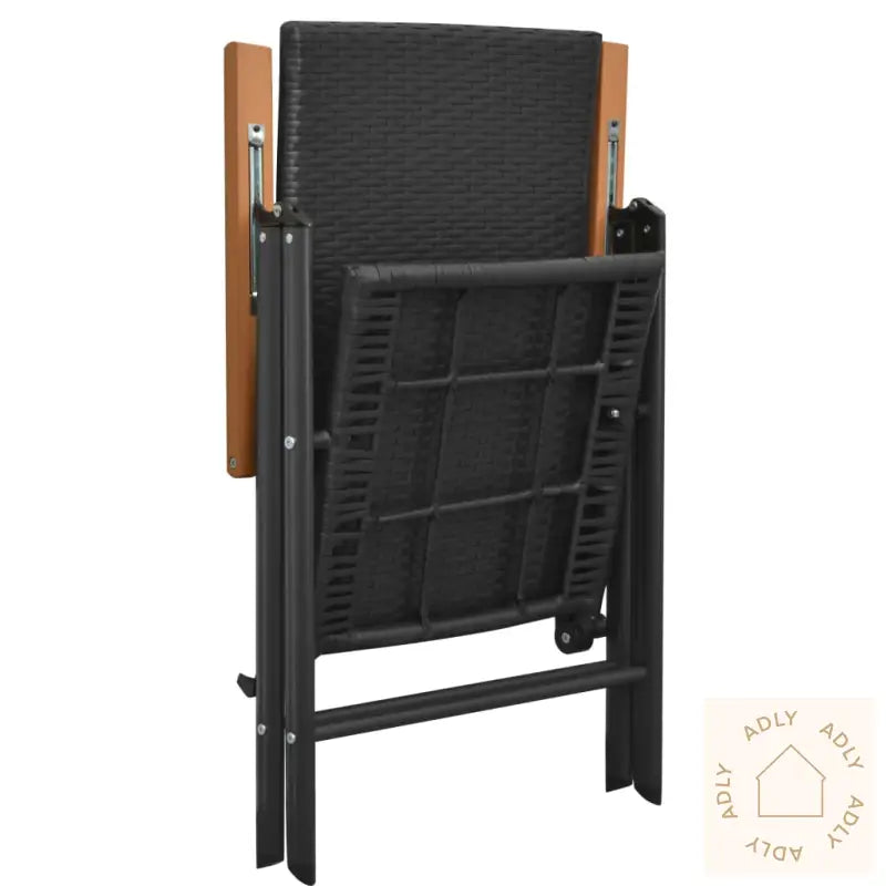 Utendørs Spisestue 7 Deler Svart Og Brun