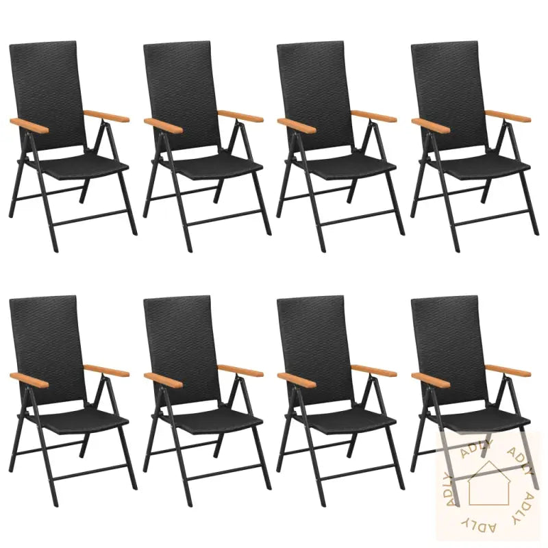 Utendørs Spisestue 9 Deler Svart Og Brun