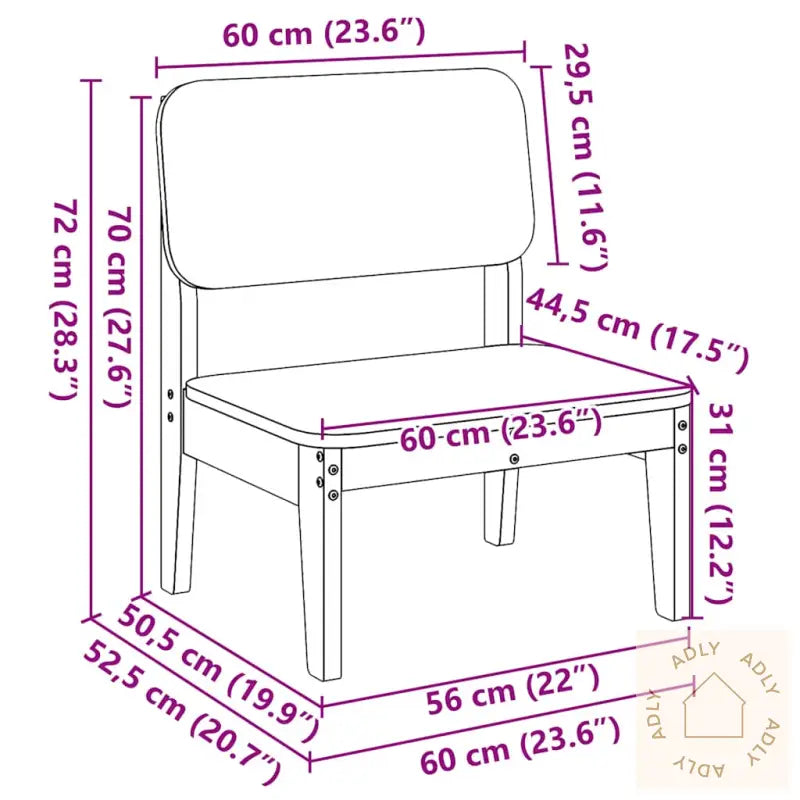Hagestol 60X52,5X72 Cm Heltre Douglasgran