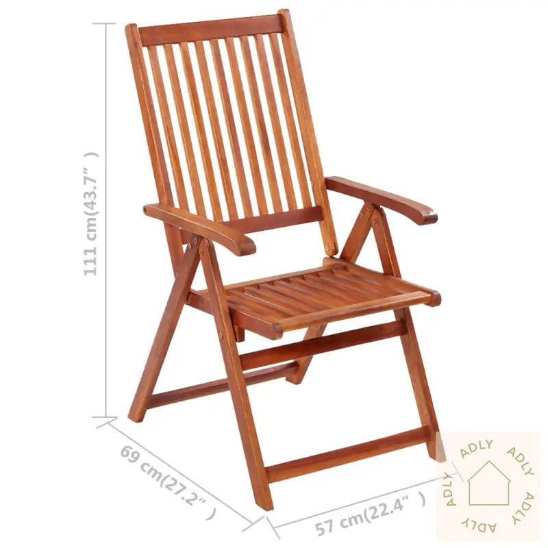 Klappstoler 3 Stk Med Puter Heltre Akasie