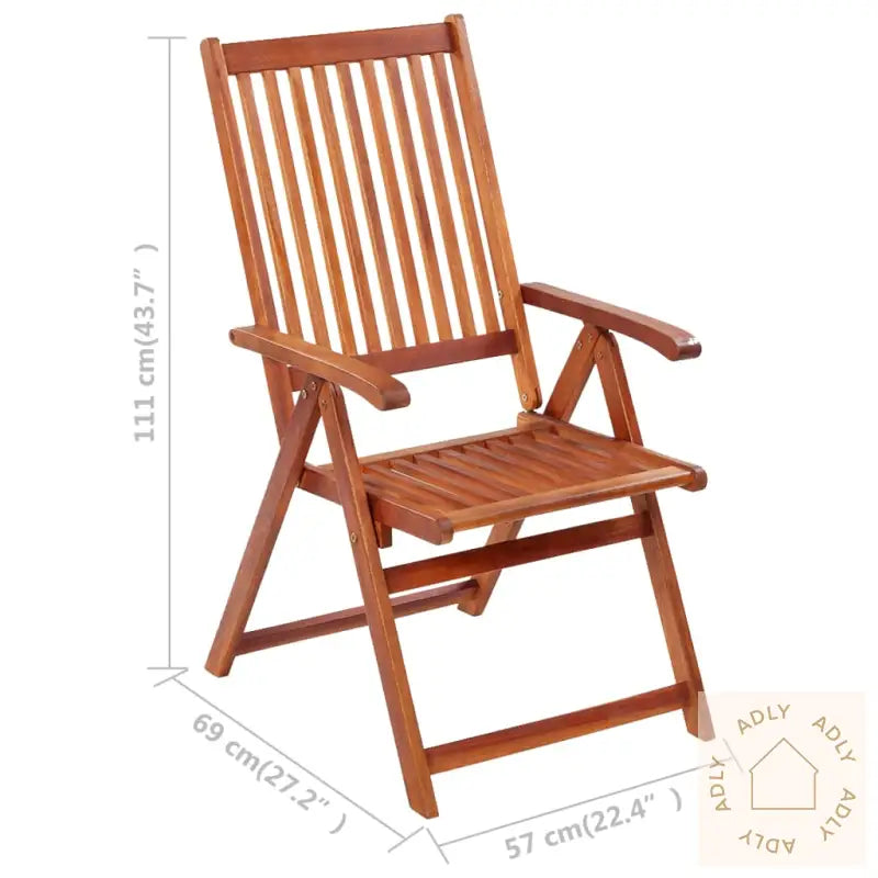 Klappstoler 3 Stk Med Puter Heltre Akasie