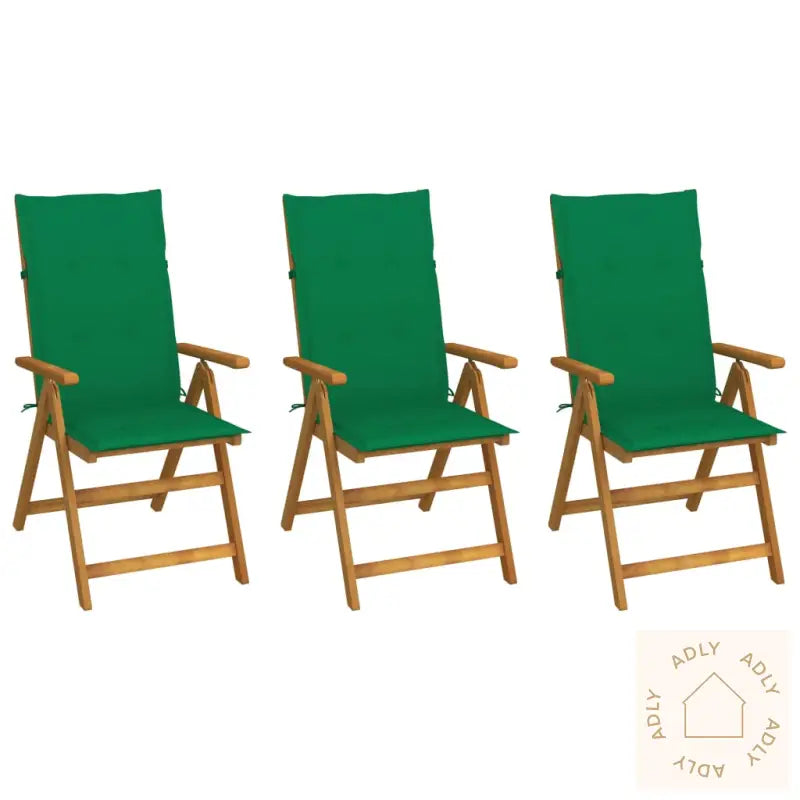 Klappstoler 3 Stk Med Puter Heltre Akasie
