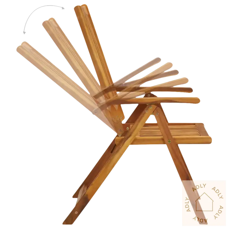 Justerbar heltre akasie uteklestol med elastisk stropp for koselige hagemøbler