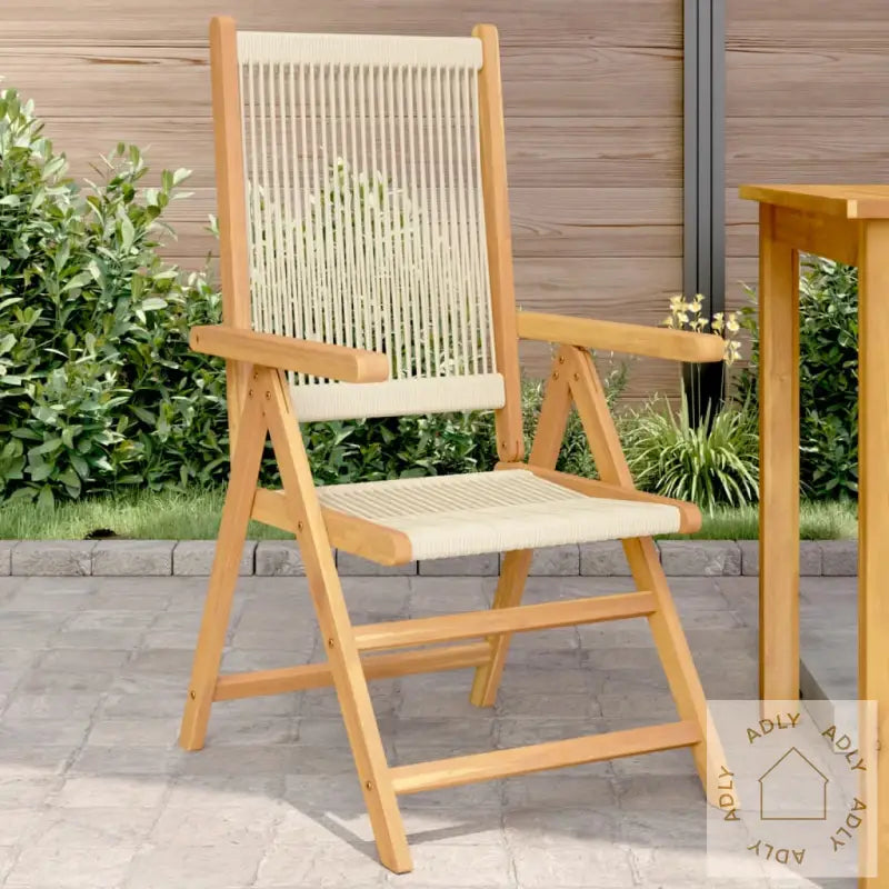 Hagestoler 2 Stk Beige Heltre Akasie Og Polypropylen