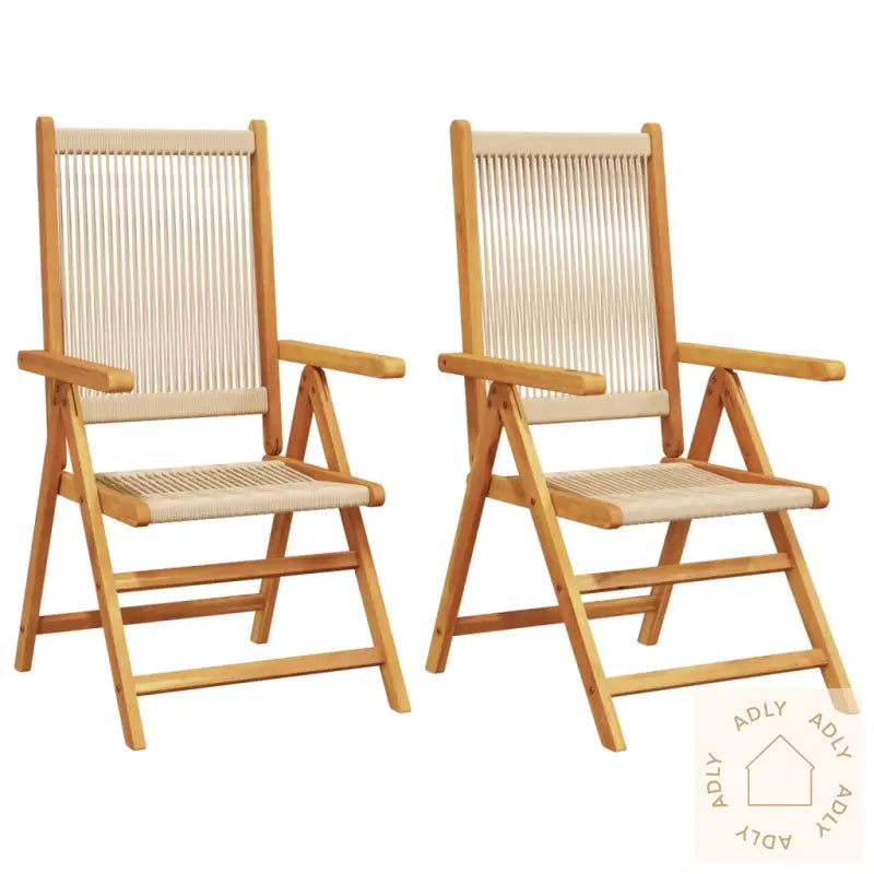Hagestoler 2 Stk Beige Heltre Akasie Og Polypropylen