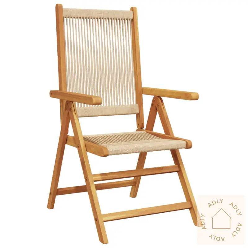 Hagestoler 2 Stk Beige Heltre Akasie Og Polypropylen