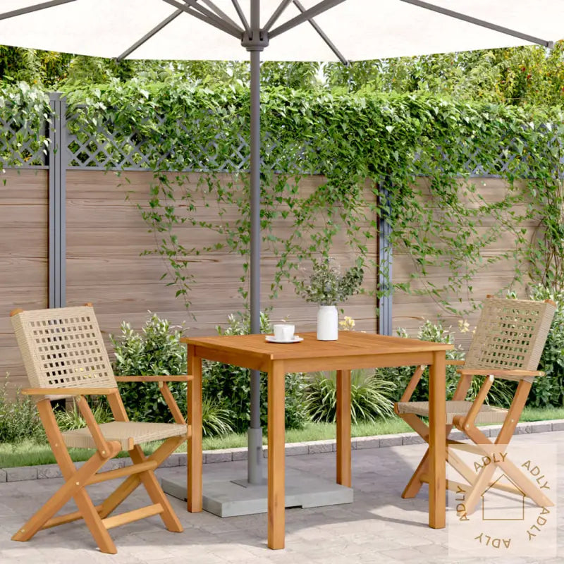 Hagestoler 2 Stk Beige Heltre Akasie Og Polyrotting