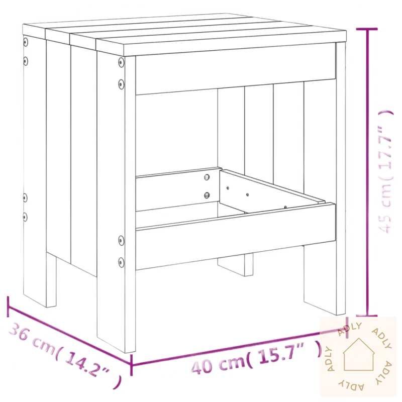 Wooden side table med heltre furu og rustikk sjarm til hagemøbler