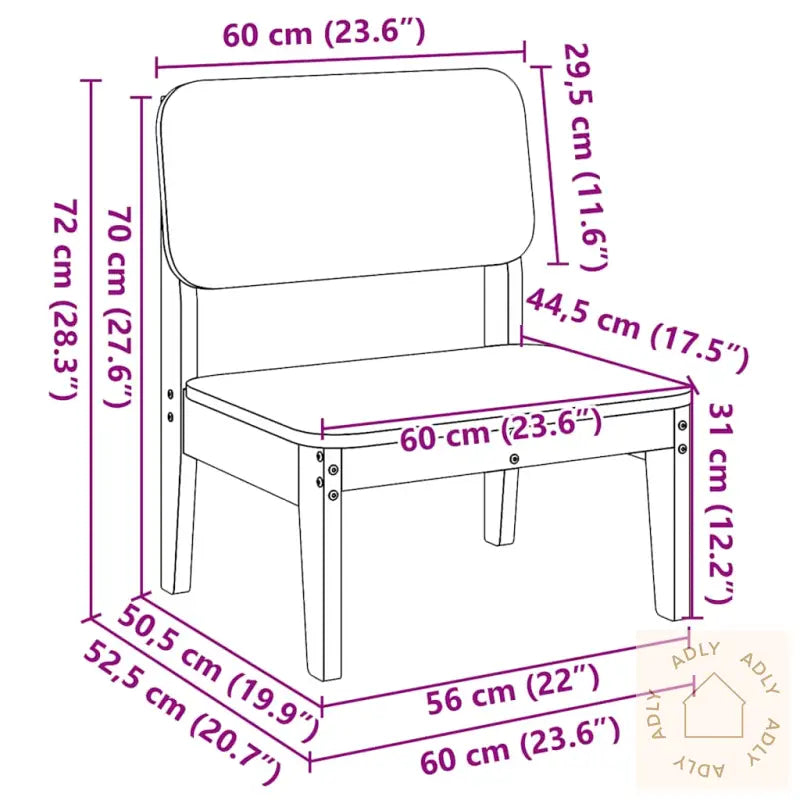Hagestoler 2 Stk Voksbrun 60X52,5X72 Cm Heltre Furu