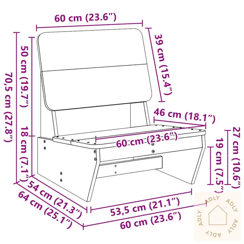 Hagestoler 2 Stk Hvit 60X64X70,5 Cm Heltre Furu