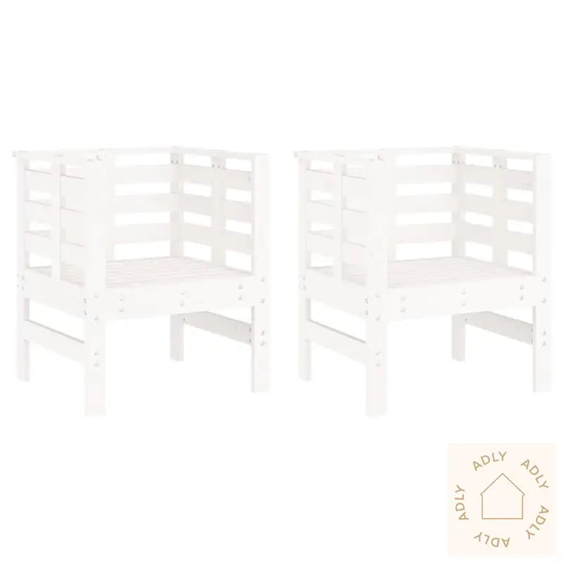 Hagestoler 2 Stk Hvit 61,5X53X71 Cm Heltre Furu