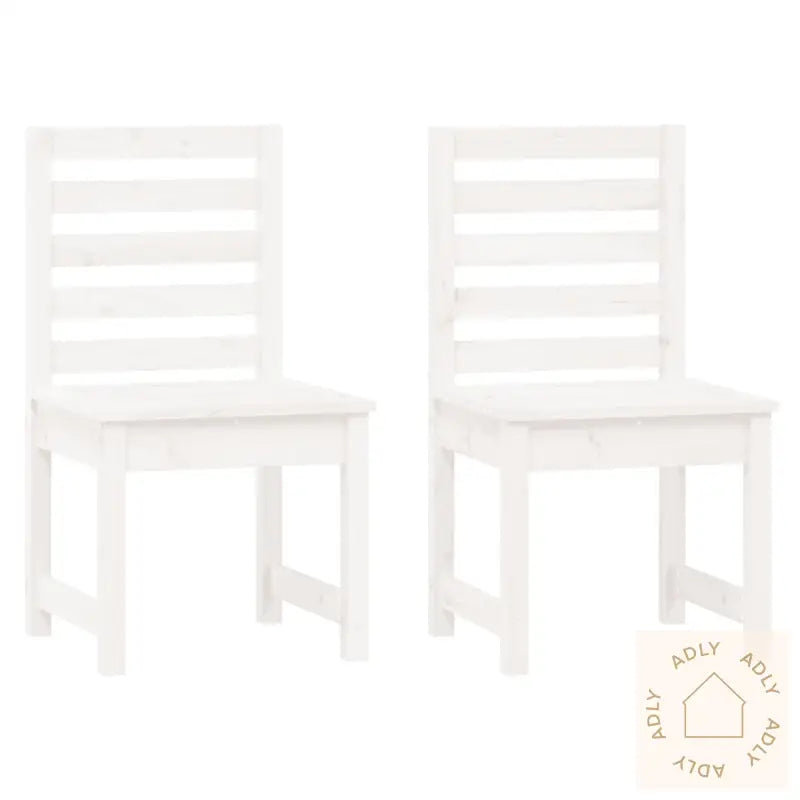 Hagestoler 2 Stk Hvit 50X48X91,5 Cm Heltre Furu