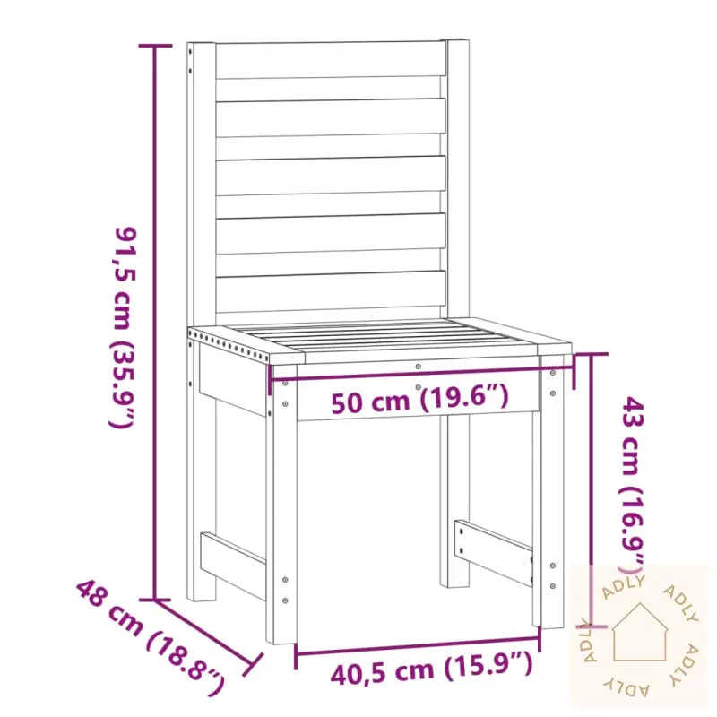 Hagestoler 2 Stk Hvit 50X48X91,5 Cm Heltre Furu