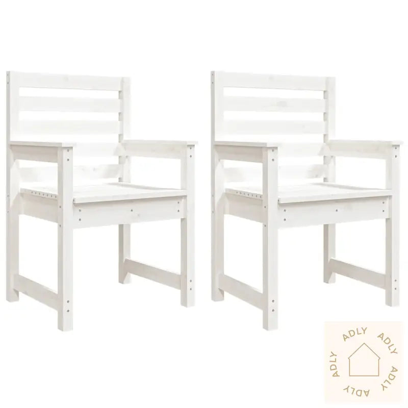 Hagestoler 2 Stk Hvit 60X48X91 Cm Heltre Furu