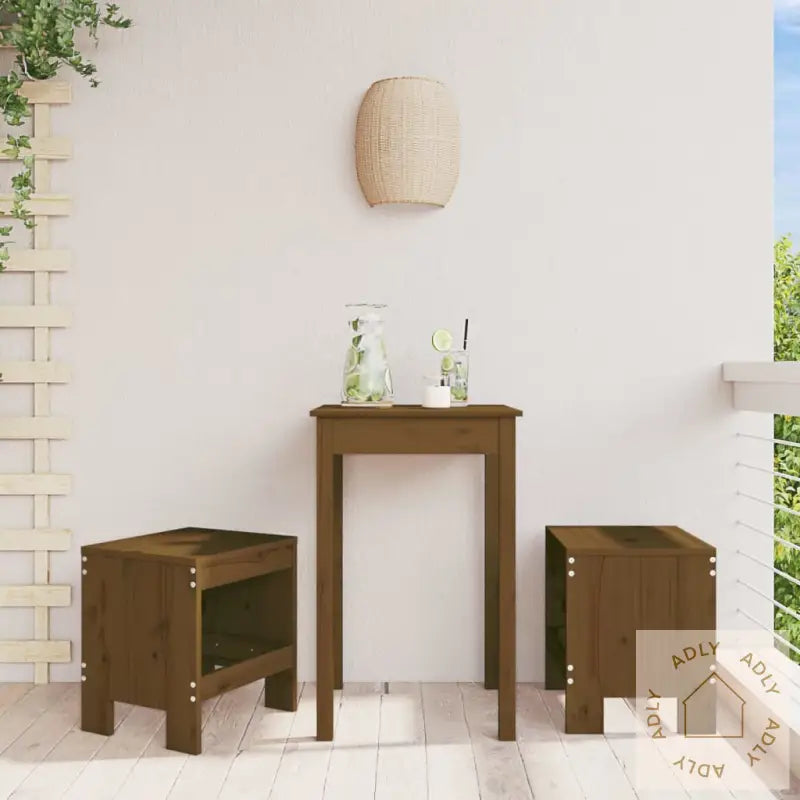 Barkrakker 2 Stk Honningbrun 40X36X45 Cm Heltre Furu