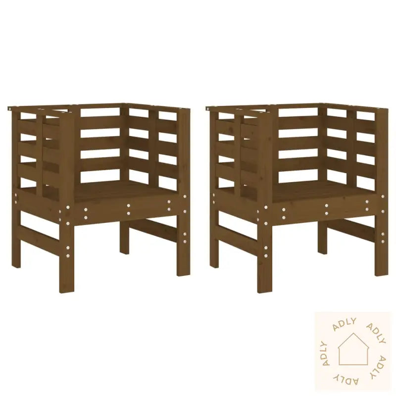 Hagestoler 2 Stk Honningbrun 61,5X53X71 Cm Heltre Furu