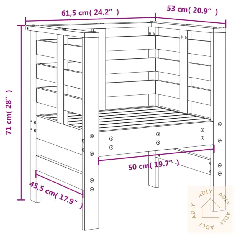 Hagestoler 2 Stk Honningbrun 61,5X53X71 Cm Heltre Furu