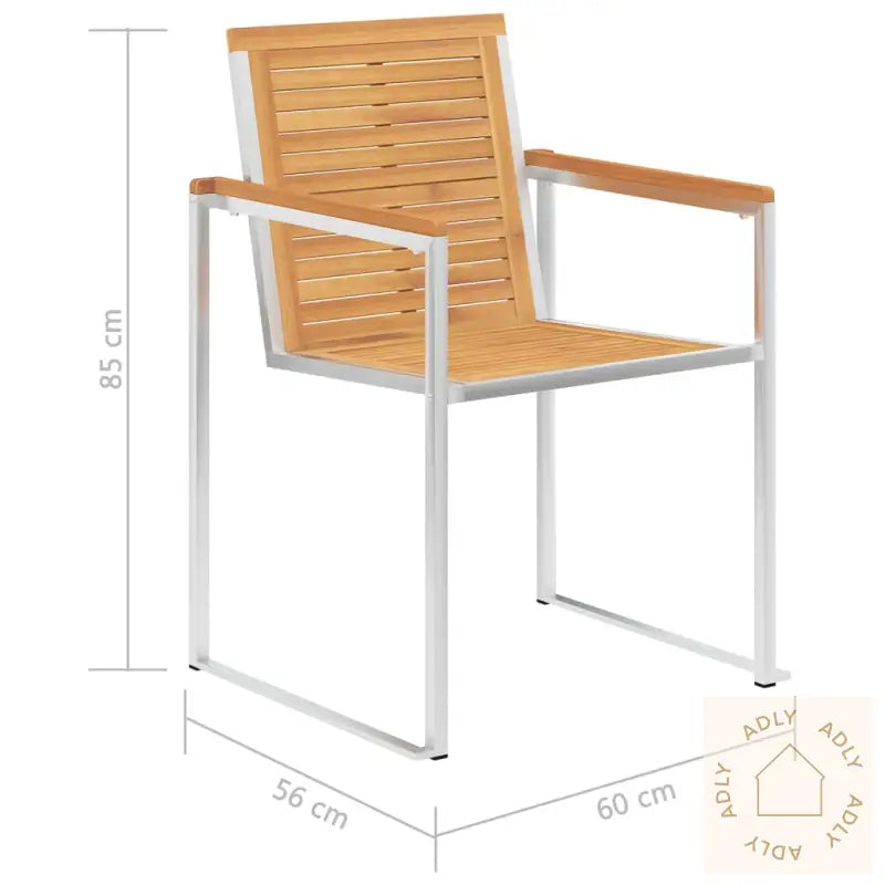Hagestoler 4 Stk Heltre Teak Og Rustfritt Stål